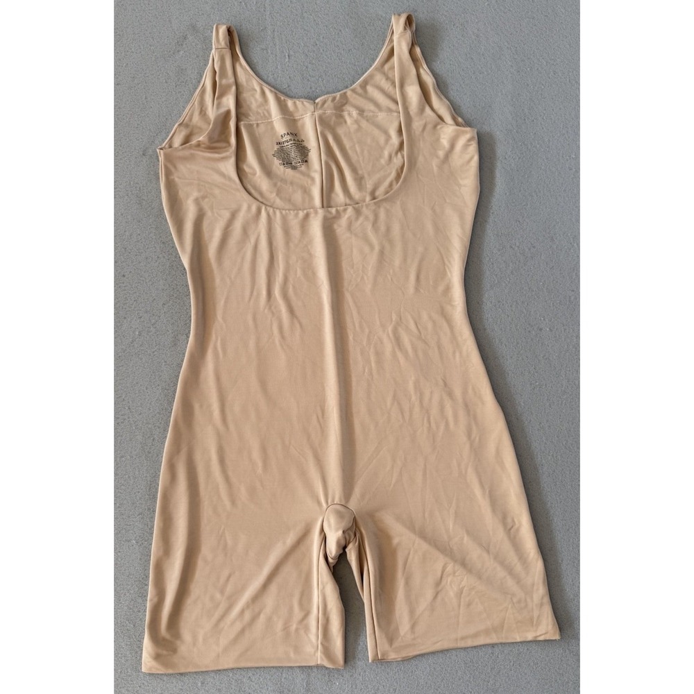 Spanx Thinstincts Open Bust Mid Thigh Bodysuit Shapewear Nude size 2X